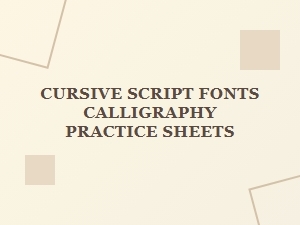 Free Cursive Script Fonts and Practice Sheets